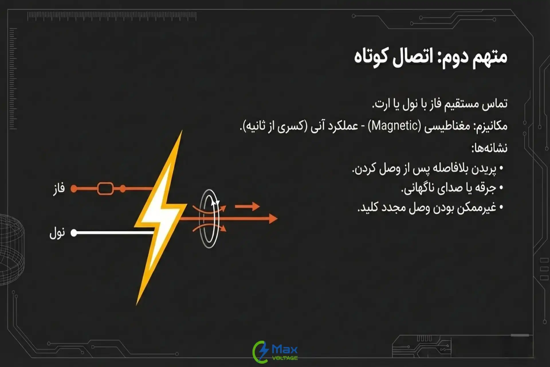پریدن مداوم کلید مینیاتوری به دلیل اتصال کوتاه