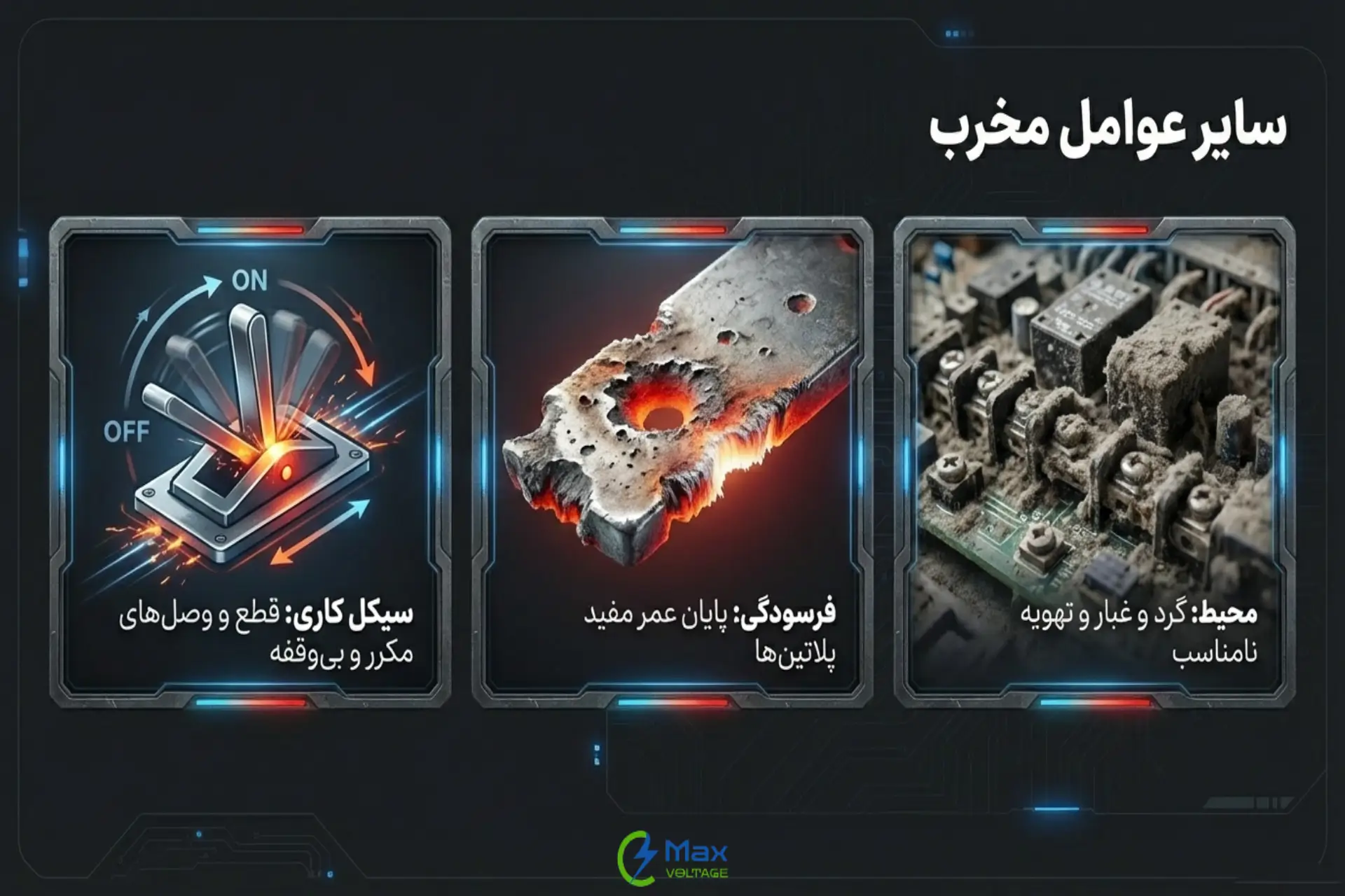 عوامل مخرب در داغ شدن بیش از حد کنتاکتور