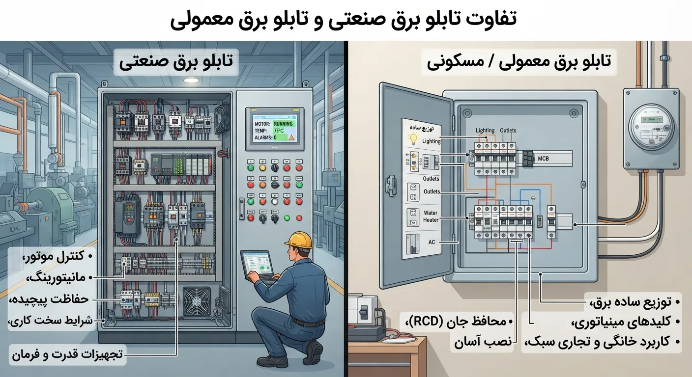تفاوت تابلو برق صنعتی و تابلو برق معمولی چیست؟